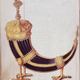 German, drinking horn decorated with a statuette of St. Maurice. Illustration from the Hallesche Heiltumsbuch, 1525-27. Colors on parchment, 350 by 250 mm.
Hofbibliothek, Aschaffenburg, Germany
